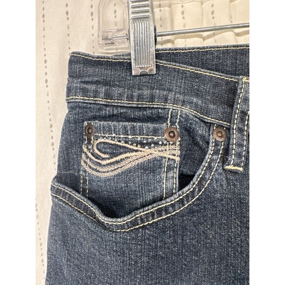 Zena Jeans Women Sz 14 Blue Denim Straight Leg HighRise Embroidered Pockets Boho - Picture 3 of 12